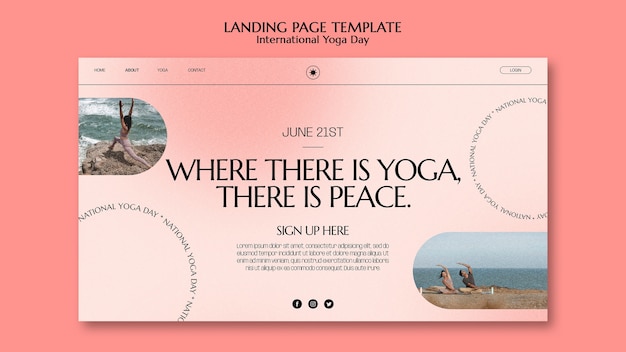 international yoga day landing page template