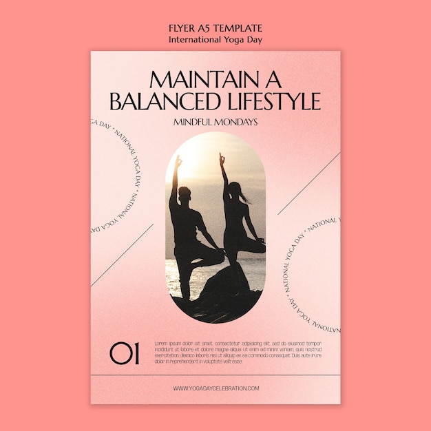 International yoga day poster template