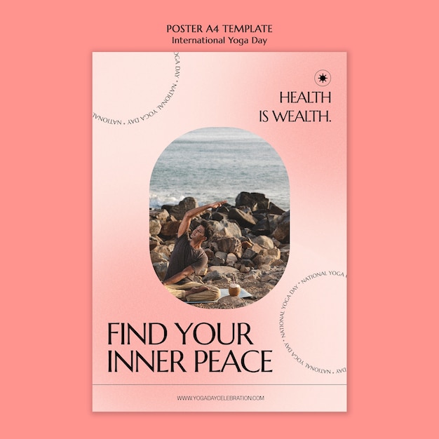 International yoga day poster template