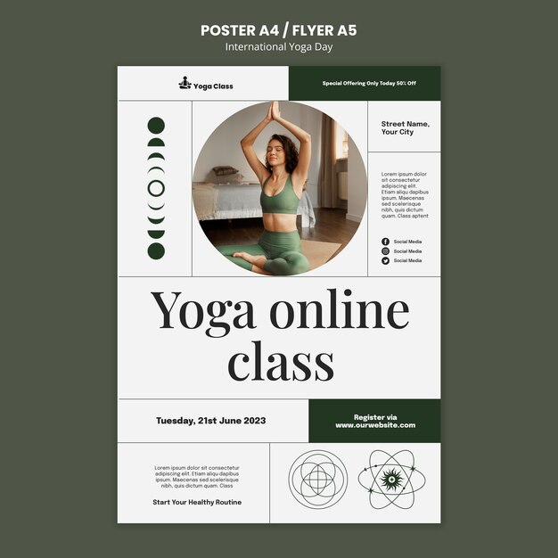 International yoga day poster template