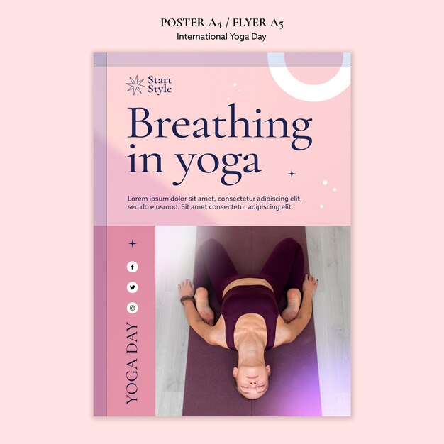 international yoga day poster template