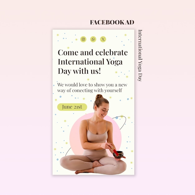 Free PSD international yoga day teamplte design