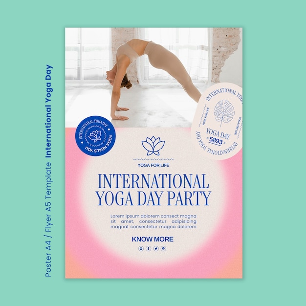 Free PSD international yoga day template design