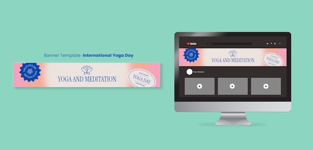 Free PSD international yoga day template design