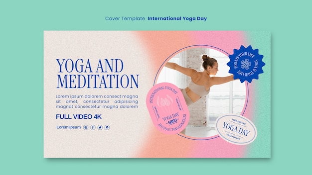 PSD gratuito design del modello international yoga day