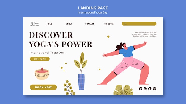 Free PSD international yoga day template design