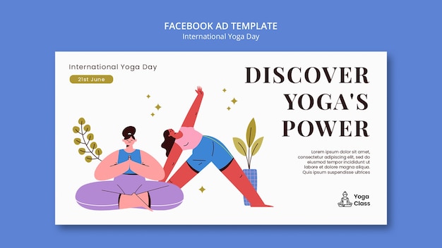 PSD gratuito design del modello international yoga day