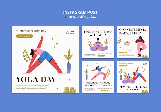 PSD gratuito design del modello international yoga day