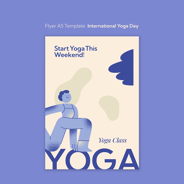 Бесплатный PSD international yoga day template design