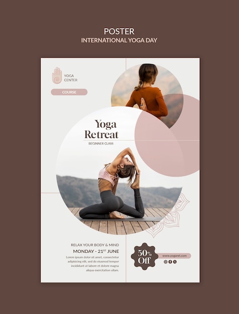 Free PSD international yoga day template design