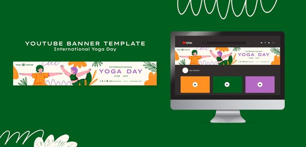 International yoga day youtube banner template