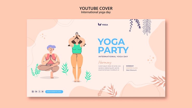 मुफ़्त PSD international yoga day youtube cover template