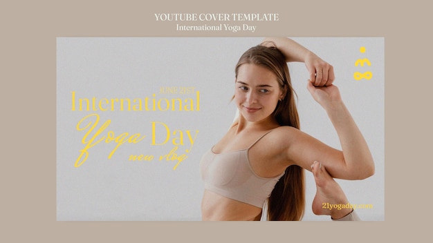 PSD gratuito copertina youtube della giornata internazionale dello yoga