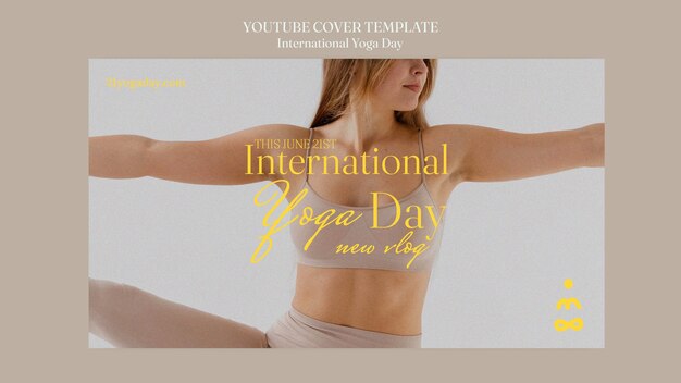 PSD gratuito copertina youtube della giornata internazionale dello yoga