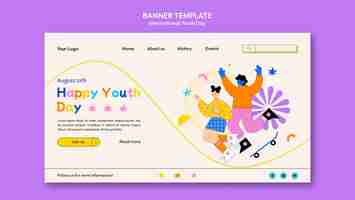 Free PSD international youth day colorful landing page template