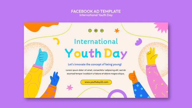 international youth day colorful social media promo template