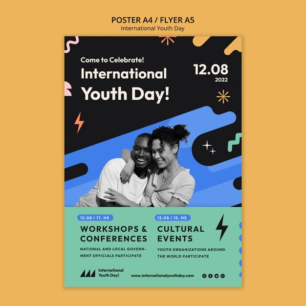 International youth day flyer template