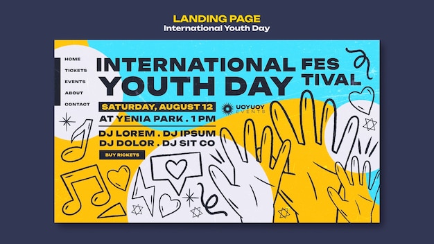 international youth day landing page template