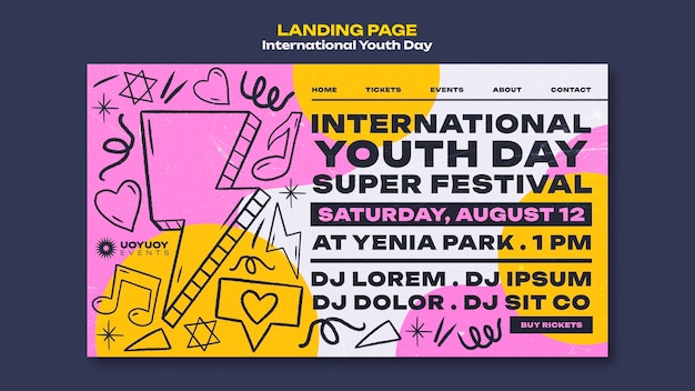 International youth day landing page template