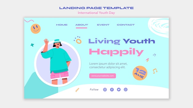 Free PSD international youth day landing page