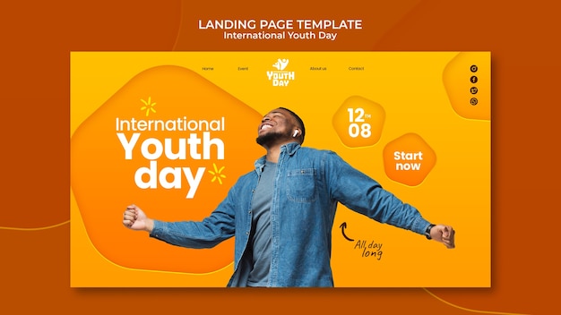 Free PSD international youth day landing page