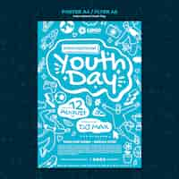 Free PSD international youth day poster template