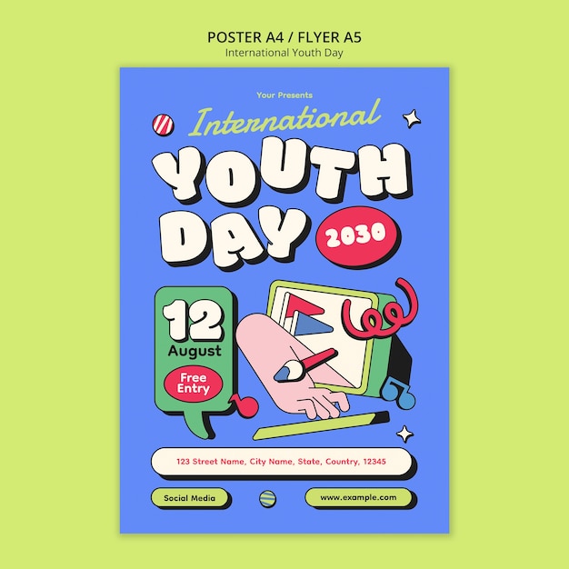 International youth day poster template