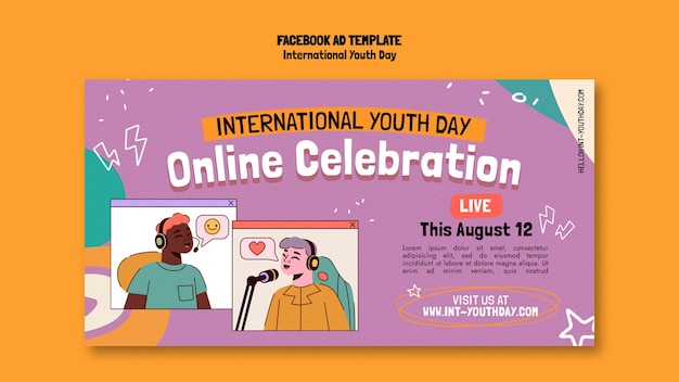 international youth day social media promo template