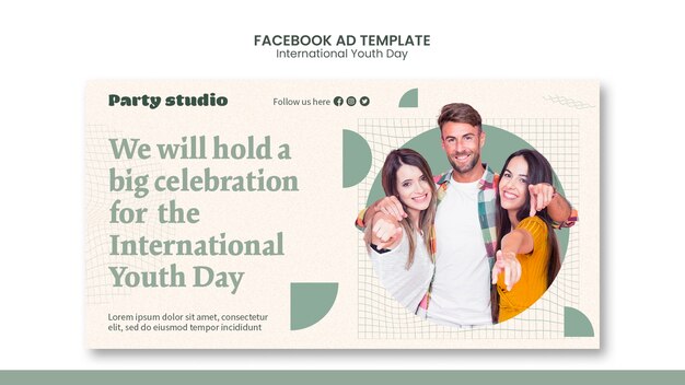 International youth day template design