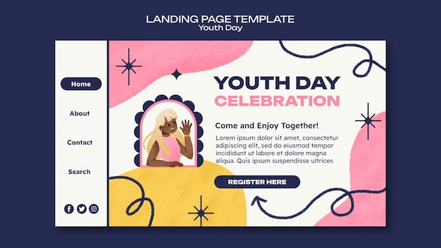 PSD gratuito design del modello per la giornata internazionale della gioventù