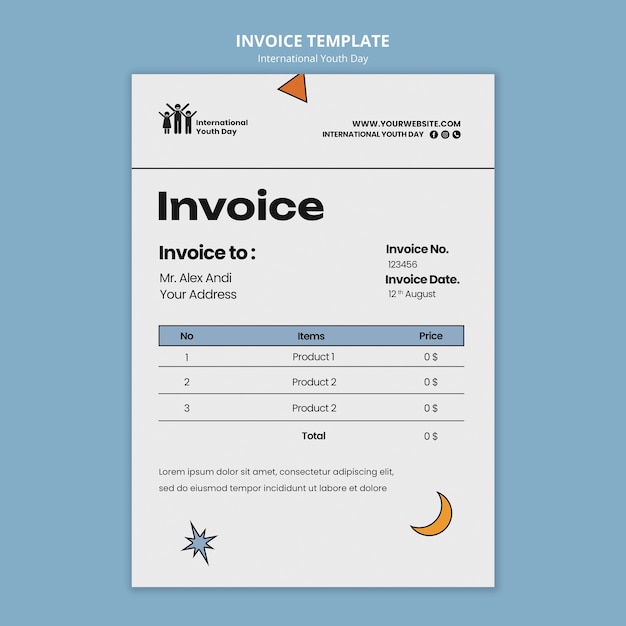 PSD gratuito design del modello per la giornata internazionale della gioventù