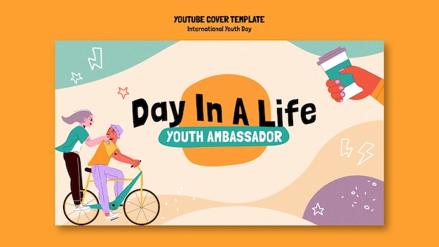 Free PSD international youth day youtube cover template