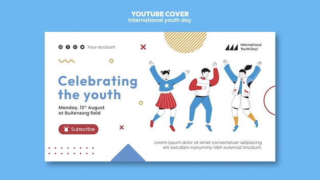 international youth day youtube cover template