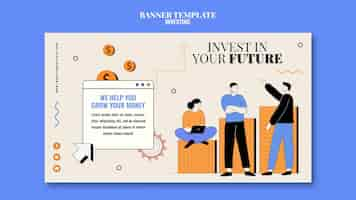 Free PSD investment banner template illustrated