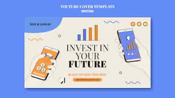 Free PSD investment youtube cover template illustrated