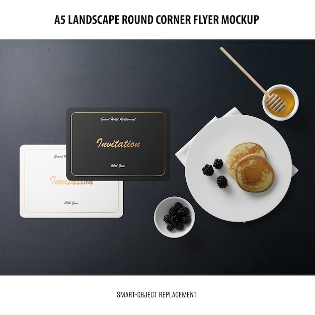 Free PSD invitation card mockup