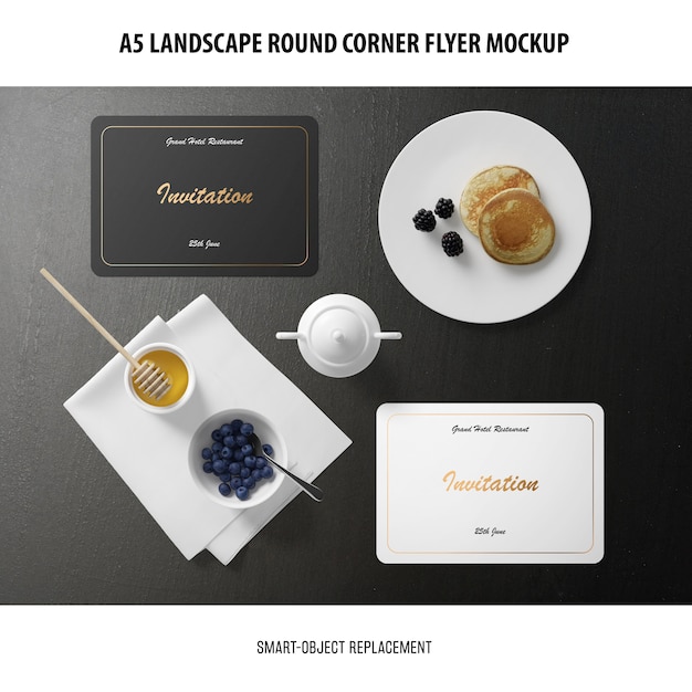 Free PSD invitation card mockup