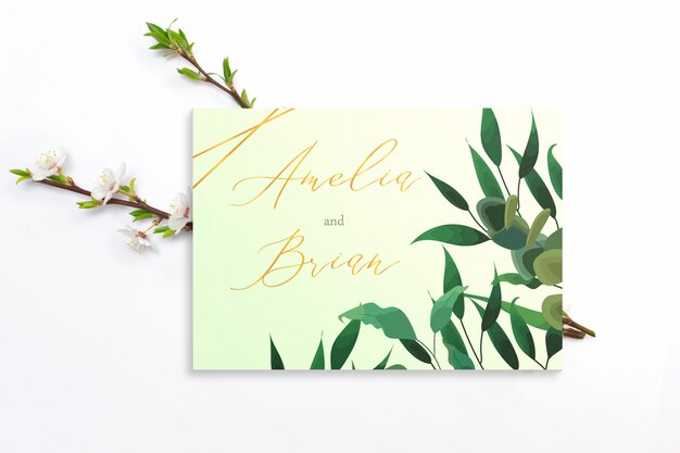 Invitation card with branches