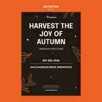 Free PSD invitation template for autumn vibes and season