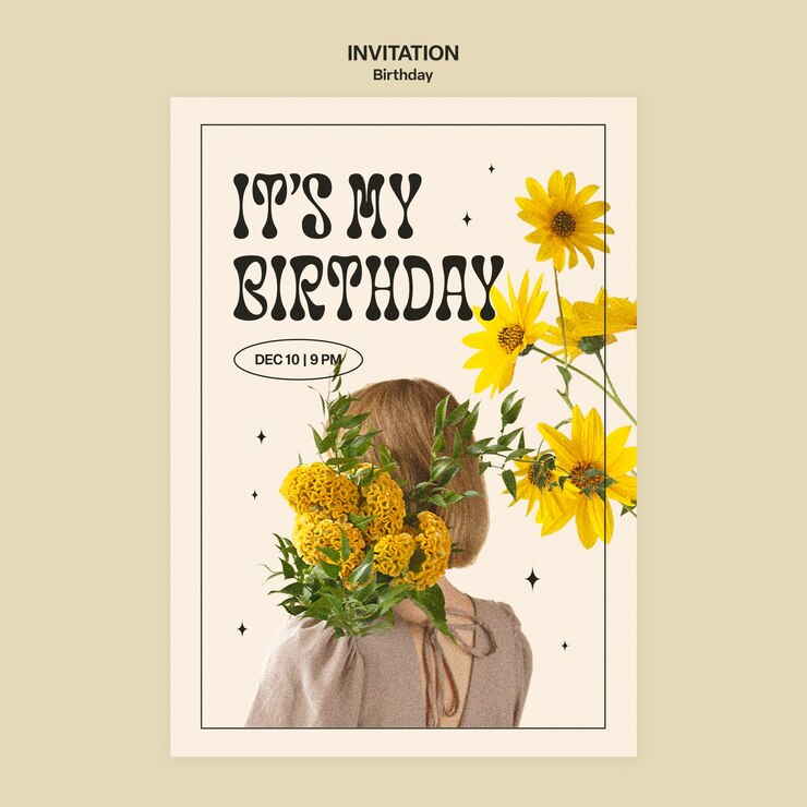 Free PSD | Invitation template for birthday party