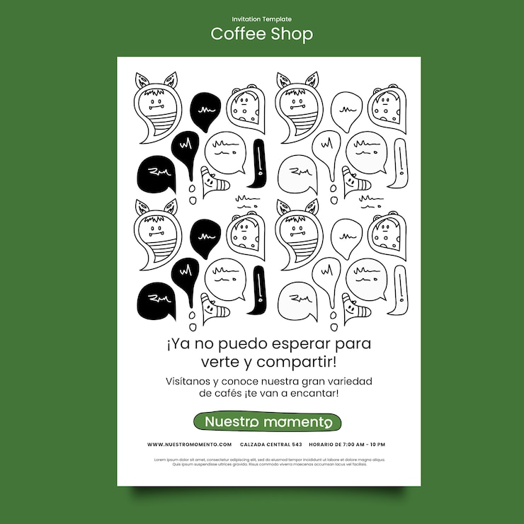 Free PSD invitation template for coffee shop
