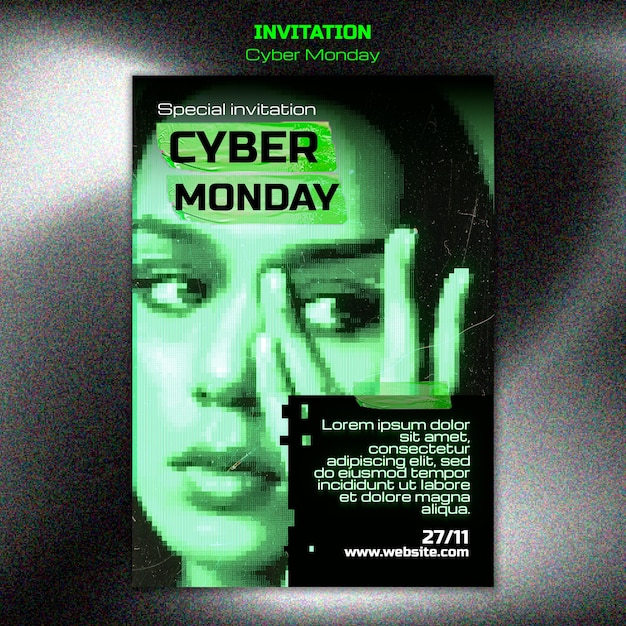 Invitation template for cyber monday sales