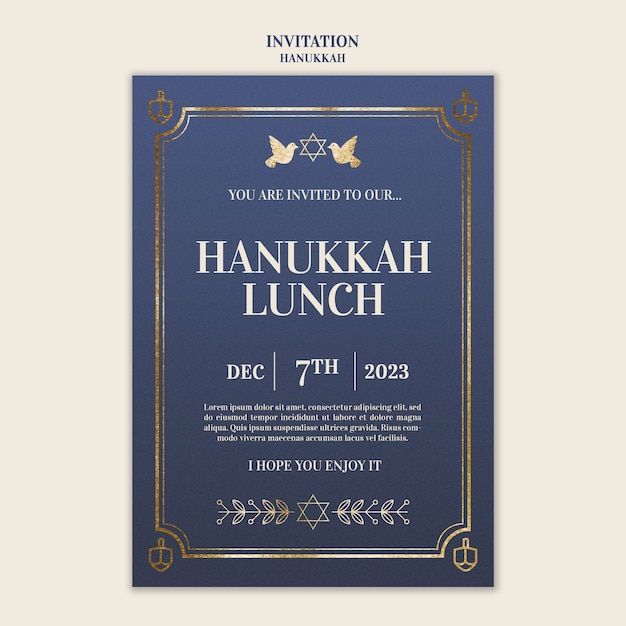 invitation template for hanukkah jewish celebration