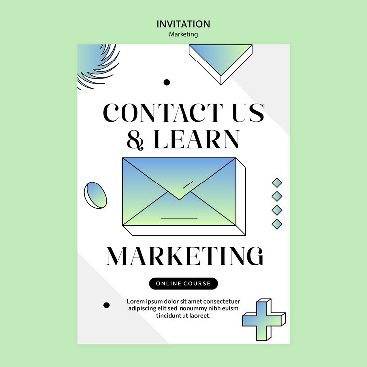 Free PSD invitation template for marketing company