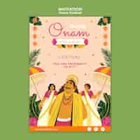 Free PSD invitation template for onam celebration