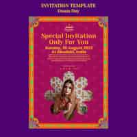 Free PSD invitation template for onam festival celebration