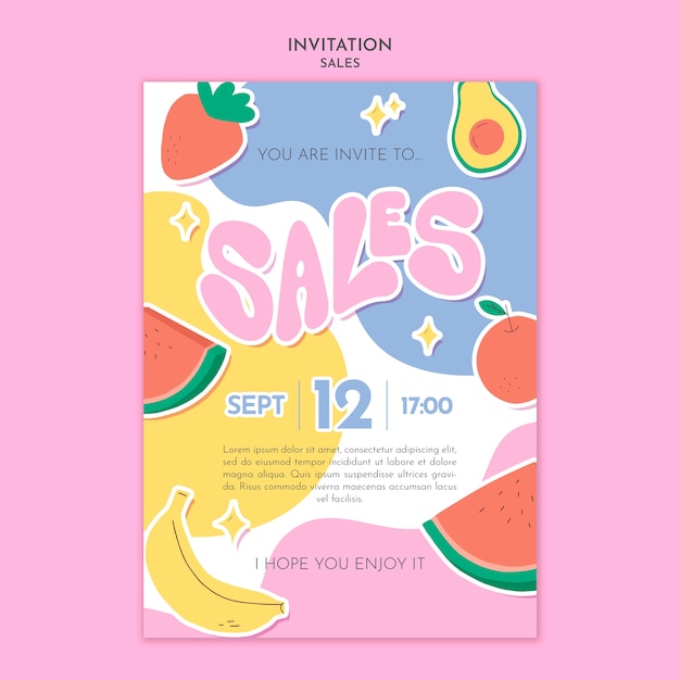 Free PSD invitation template for sales and discounts