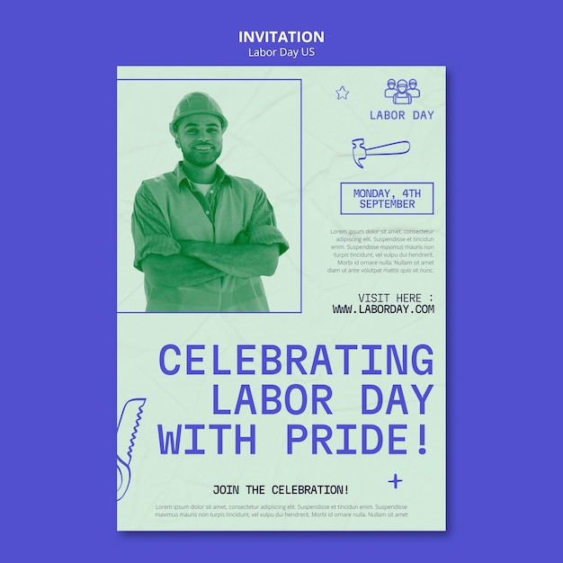 Invitation template for us labor day celebration