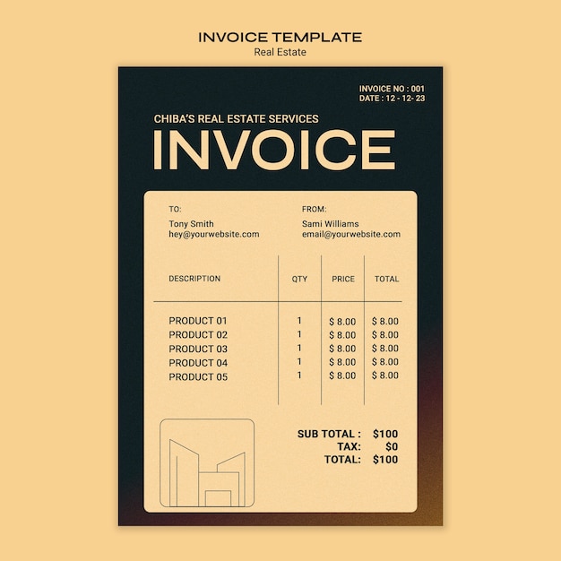 Free PSD invoice template for professional business