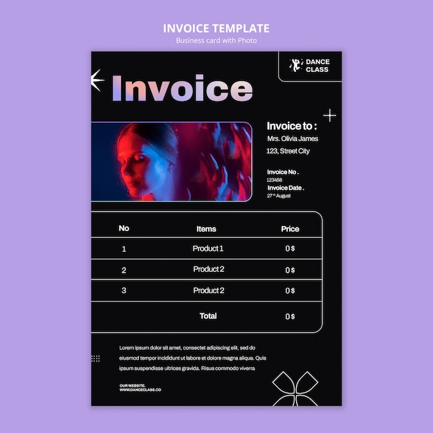 Free PSD invoice template for professional business